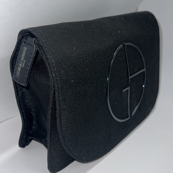Giorgio Armani Matte Black Clutch Bag with Interior Zipper - New - Picture 4 of 15